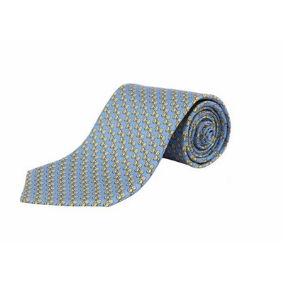 Dunhill 登喜路浅蓝色时钟图案绅士领带 