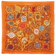 Hermes 爱马仕橙色系图案丝巾