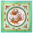 Hermes 爱马仕绿色系图案丝巾